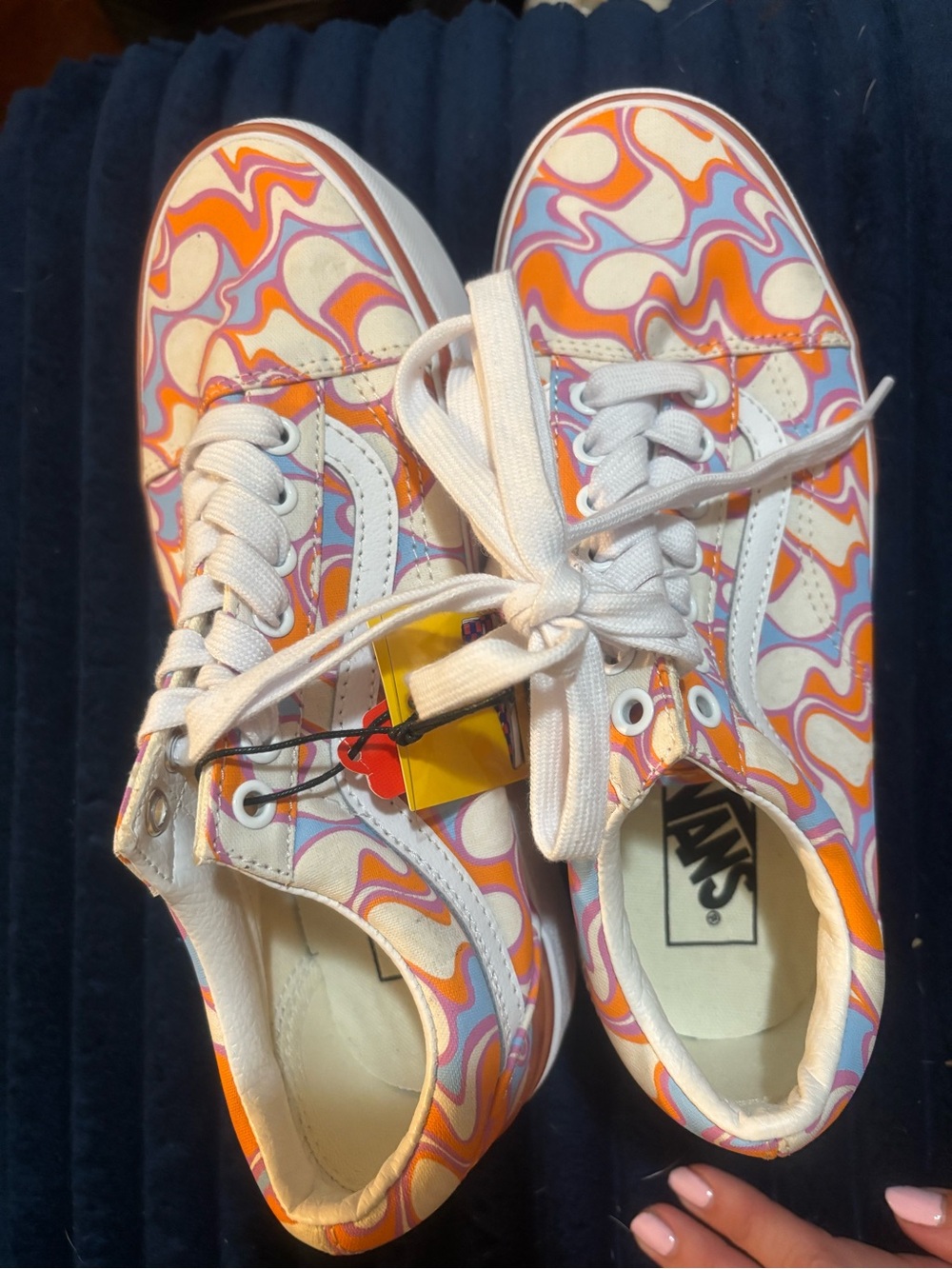 Vans Women's Low-Top Sneakers in Orange, Pink & Purple Swirl